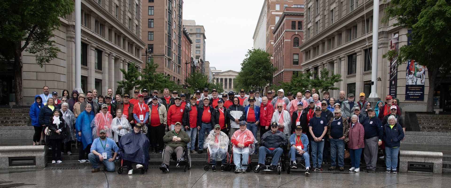 Group photo from the April 2024 Honor Flight in D.C.